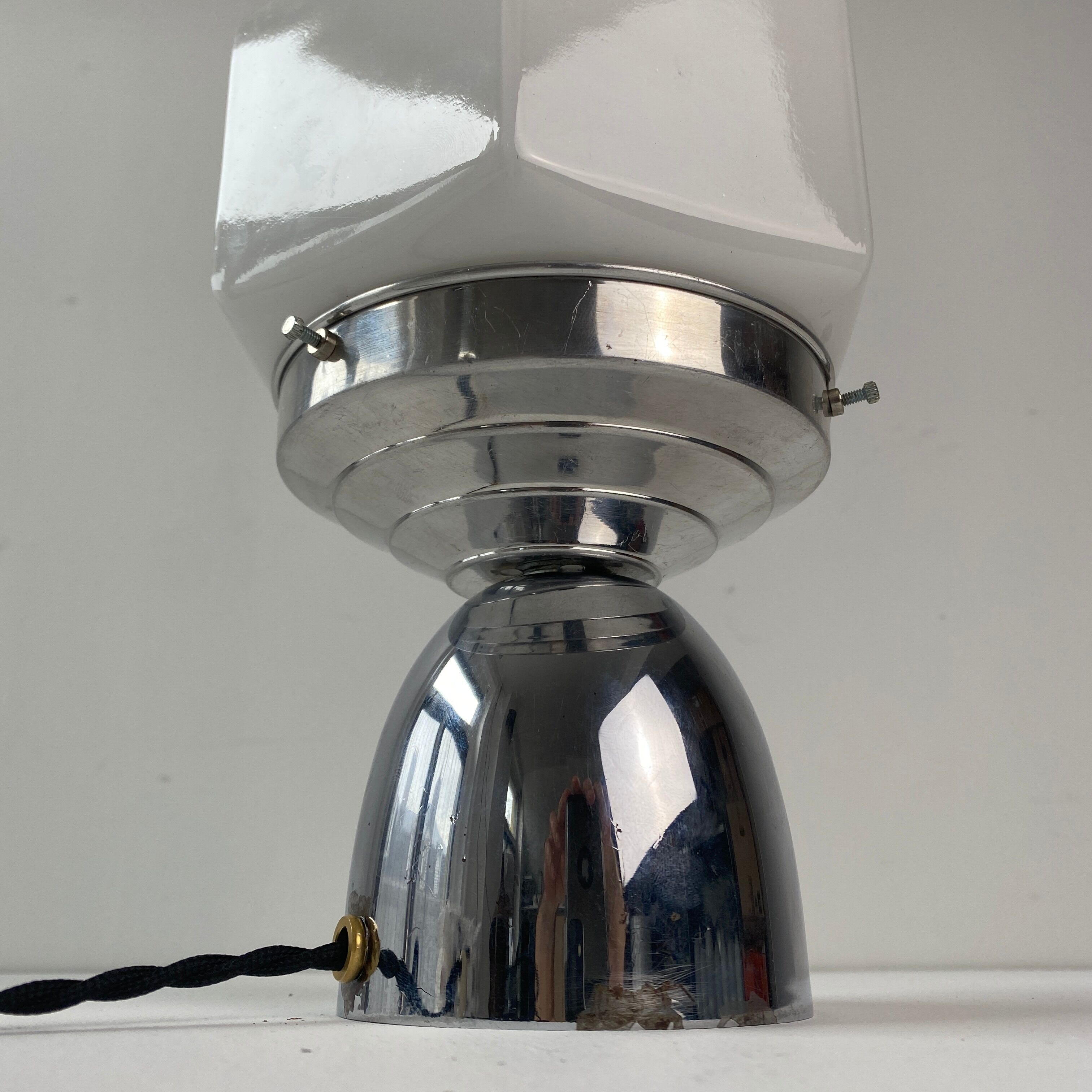 Vintage opaline skyscraper table lamp