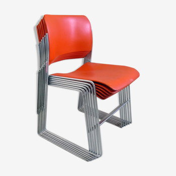 Lot de 6 chaise 404 par David Rowland 1970