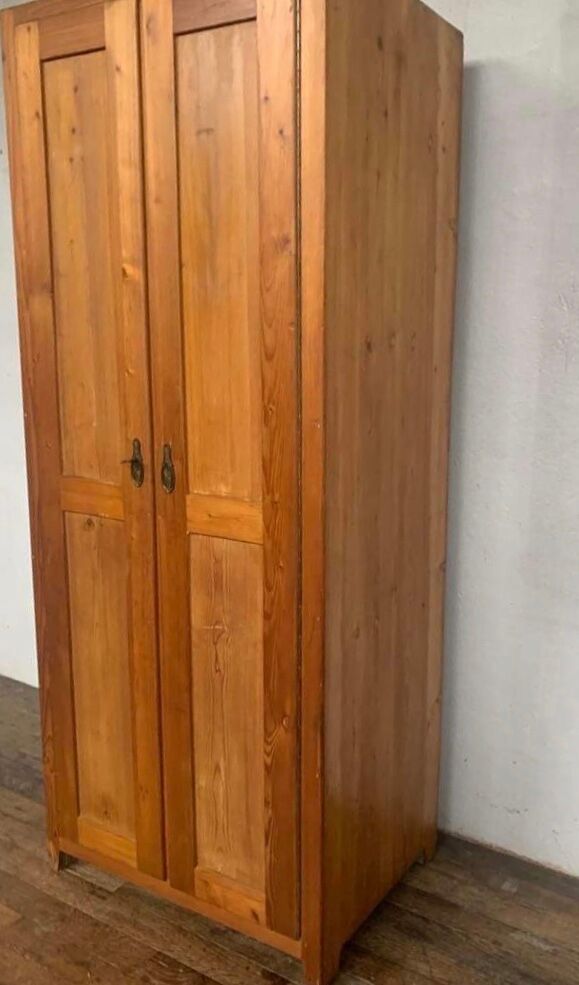 Parisian wardrobe with 2 doors in solid fir