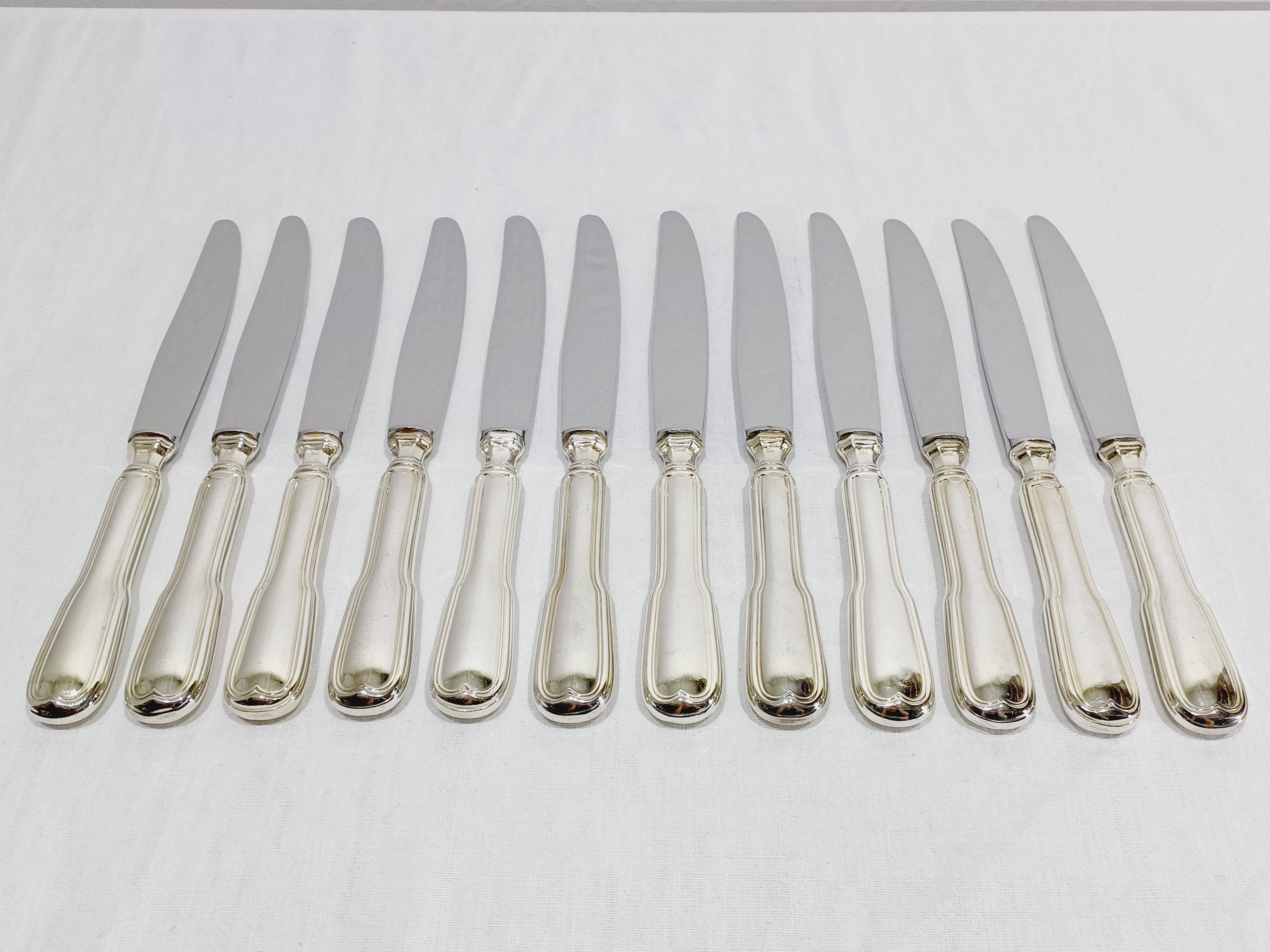 Sfam - 12 silver-plated table knives