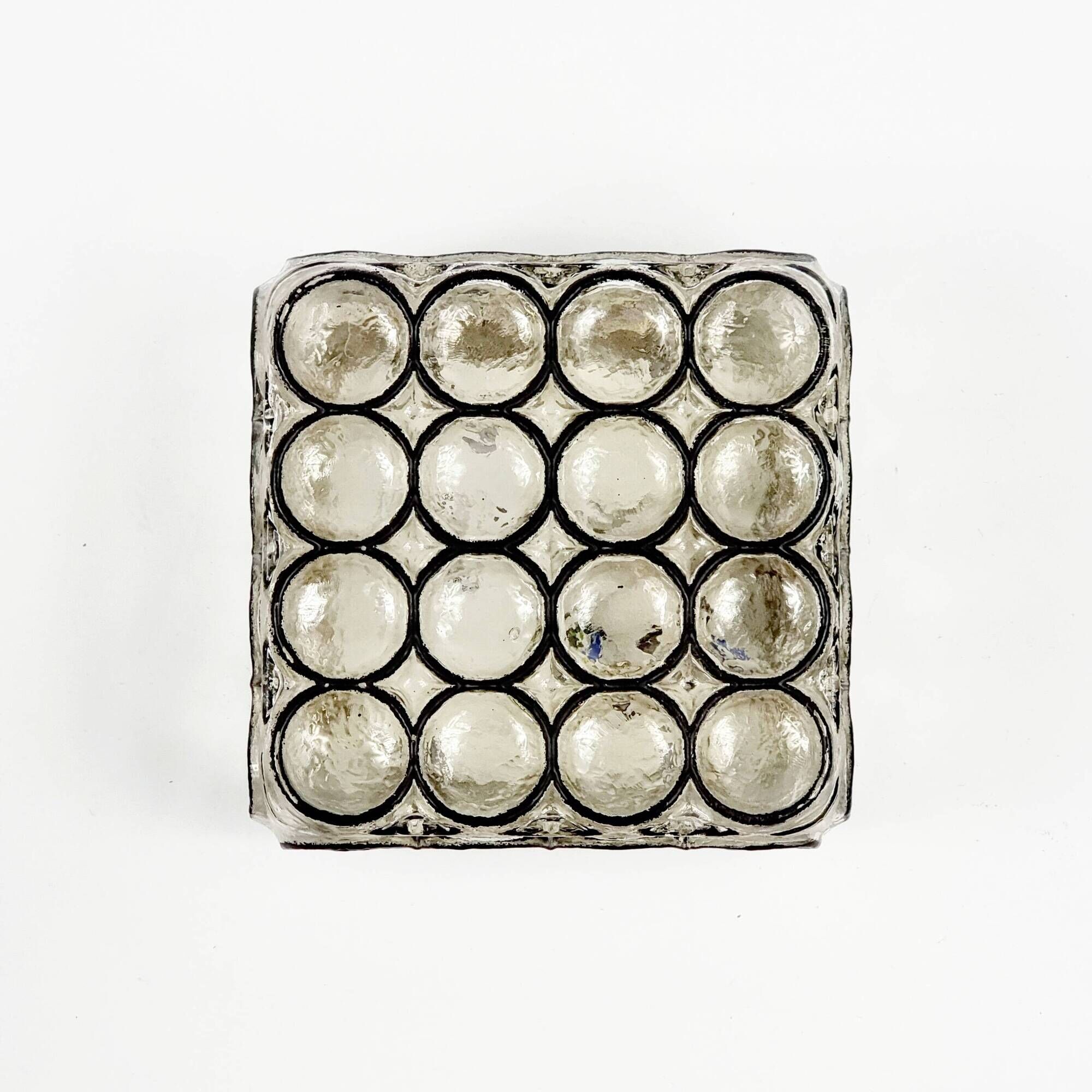 Pair of Mid-Century Glass Wall Lights/Sconces or Ceiling Lights from Limburg, Germany, 1960s