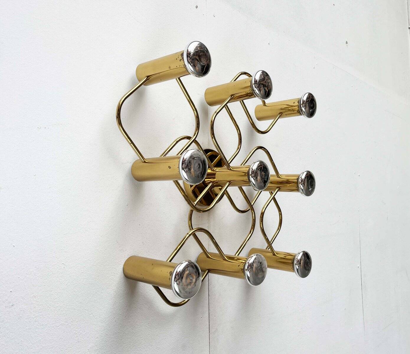 Vintage German wall lamp Hollywood Regency by Gaetano Sciolari for Leola, 1970s.