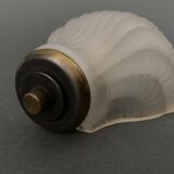 Wall lamp in frosted glass Art Deco 1950 scallop shell