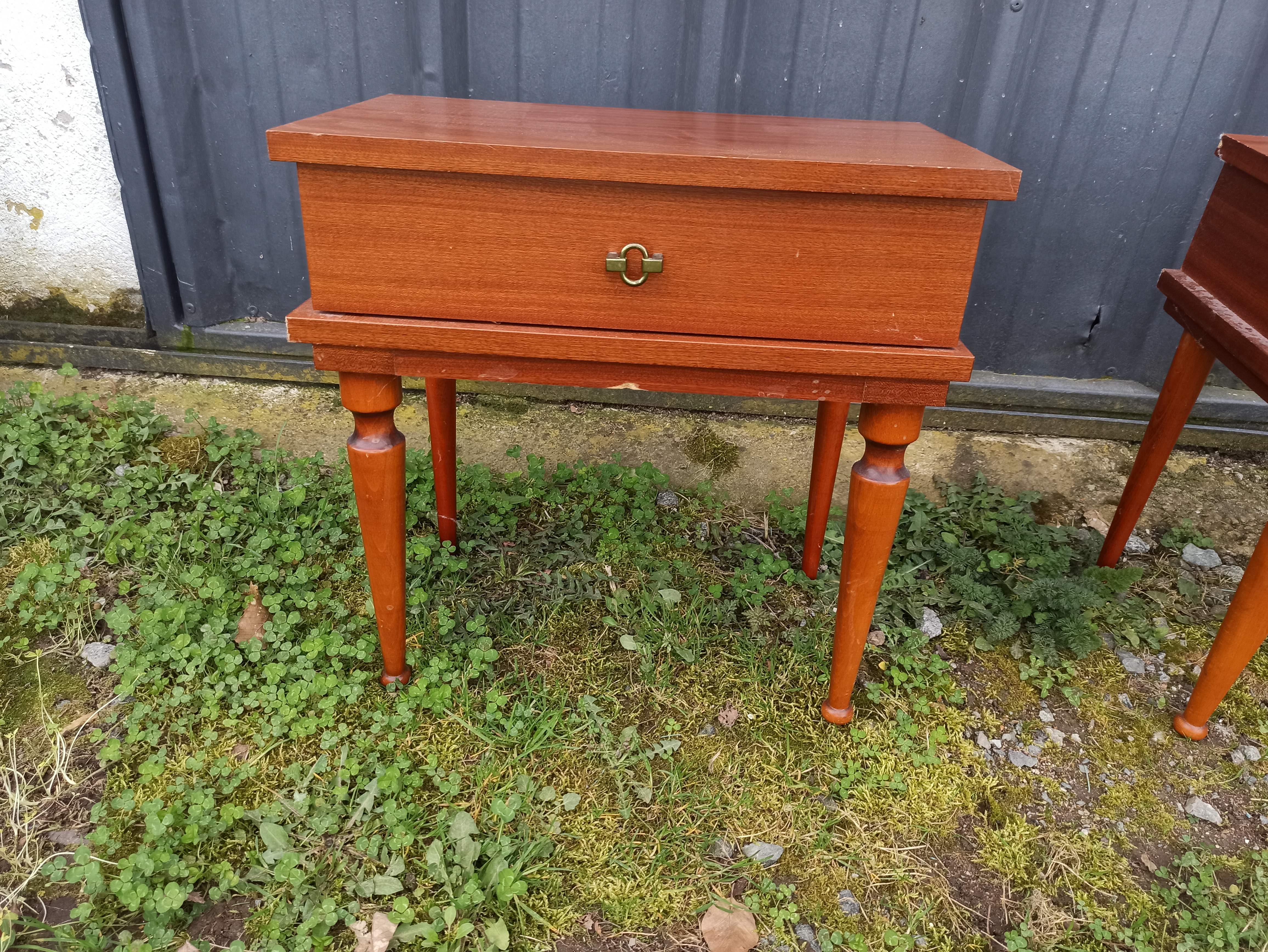 Pair of bedside tables from the 50s Scandinavian style with drawers