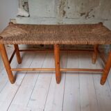 Straw and wood bench
