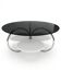 Smoked glass coffee table with chrome legs from the 1970s.