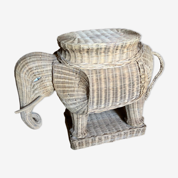 Vintage wicker elephant