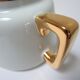 Teapot porcelain white and gold aluminite frugier limoges vintage