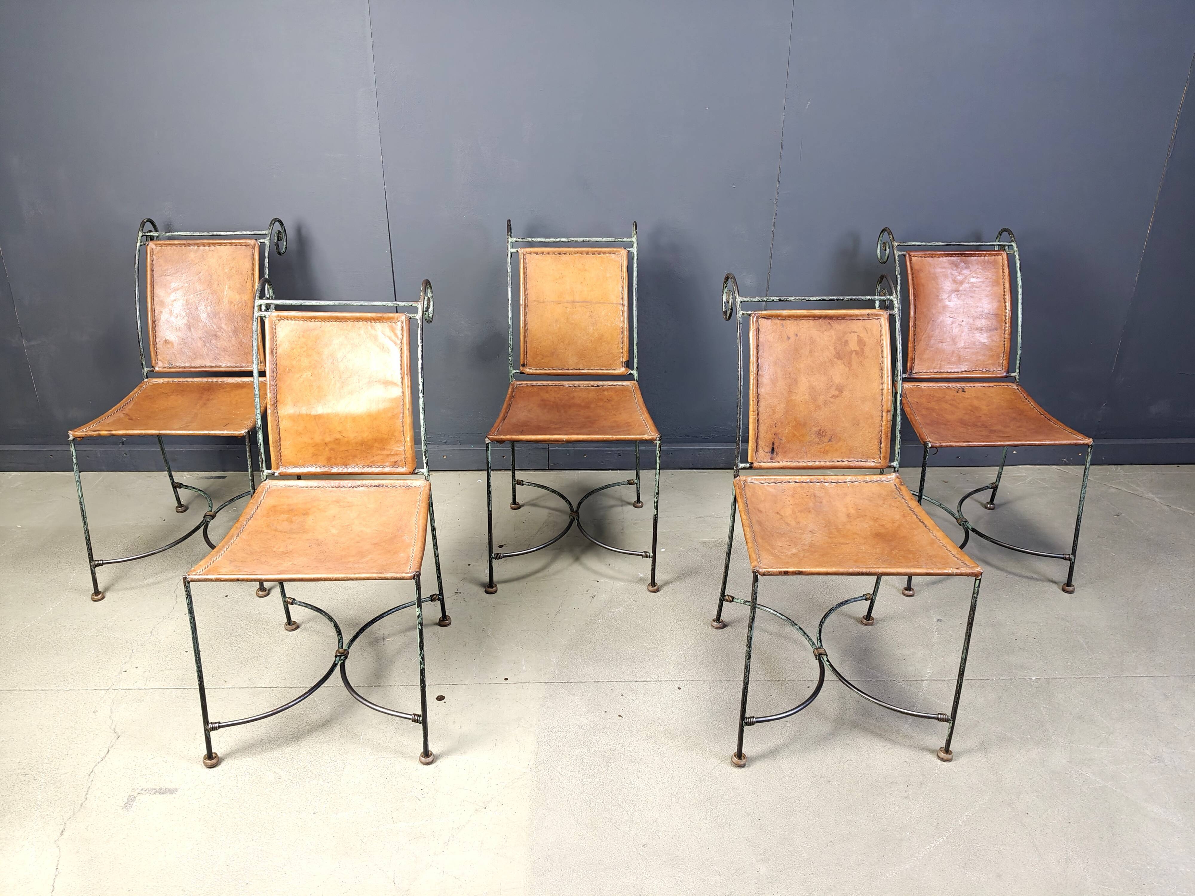 Spanish wrought iron dining chairs, 1960s