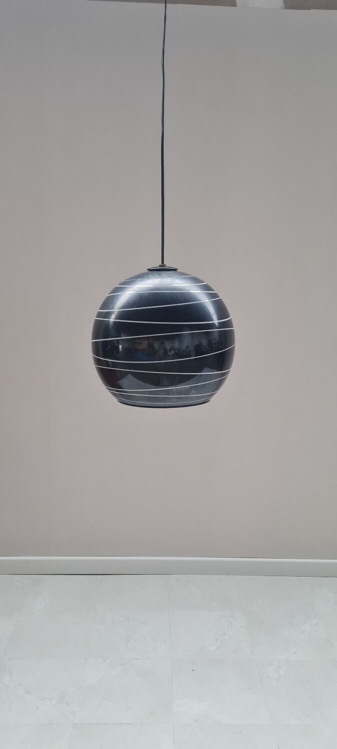 Italian black opaline pendant light 1970