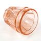 Mid-century modern vase, pressed rosé glass, Poland, 1950s