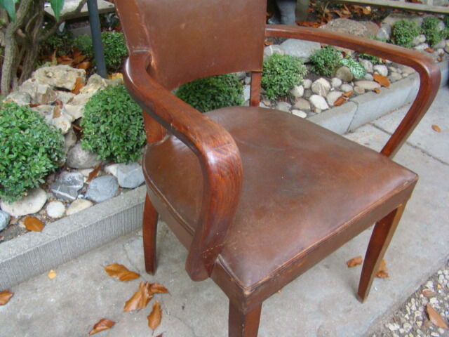 Old leather bridge chair