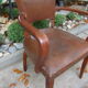Old leather bridge chair