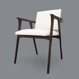 Vintage chaise longues with wooden armrests, 1950s, set of 2