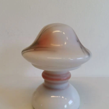 Table lamp in white opaline glass with coloured decorations