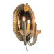 Pair of “trecchia” mirror wall lights, Venice, circa 1950, Murano glass inc.