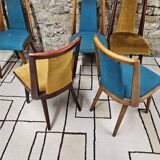 Set of 5 vintage spindle foot bistro chairs 1960"