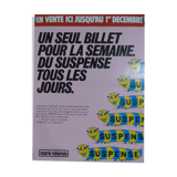 Original National Lottery suspense poster a single ticket for the week