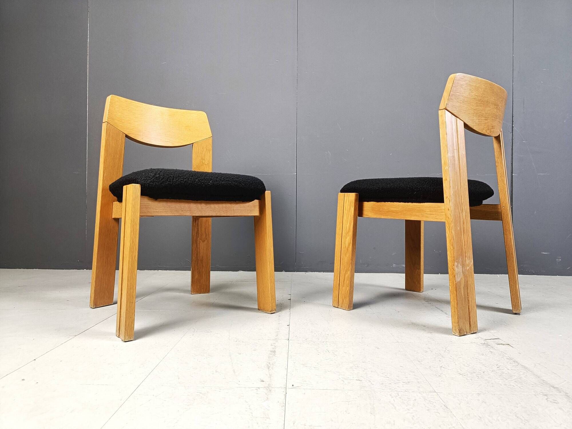 Vintage brutalist dining chairs, set of 6
