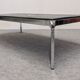Table basse moderniste en ardoise et métal chromé, Italie vers 1970