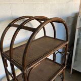 Vintage rattan bookcase 70s