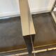 TV storage unit in chrome steel and vintage glass 1970