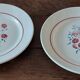 Paire d'assiettes plates faïence terre de fer Badonviller années 1920