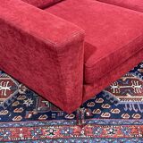 Canapé moderne en tissu et piètement chromé
