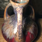 Vase in flamed sandstone with 3 handles Gustave de Bruyn earthenware Fives 1930