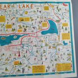 Affiche touristique Big Bear Lake (Californie) 1947
