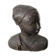 Buste jeune fille plâtre noirci XIXème
