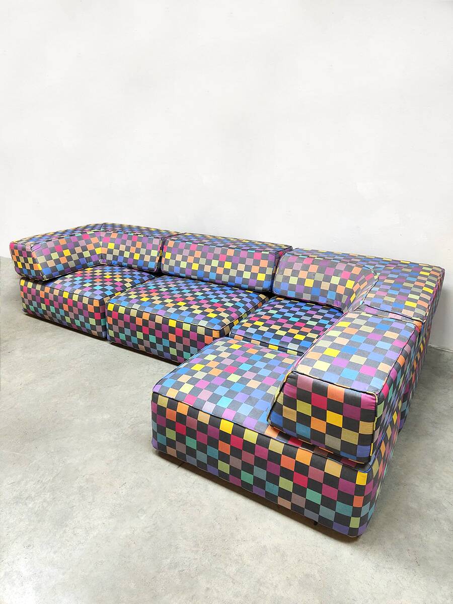 Vintage modular sofa Cor Trio Team Form AG 'Colored Check'