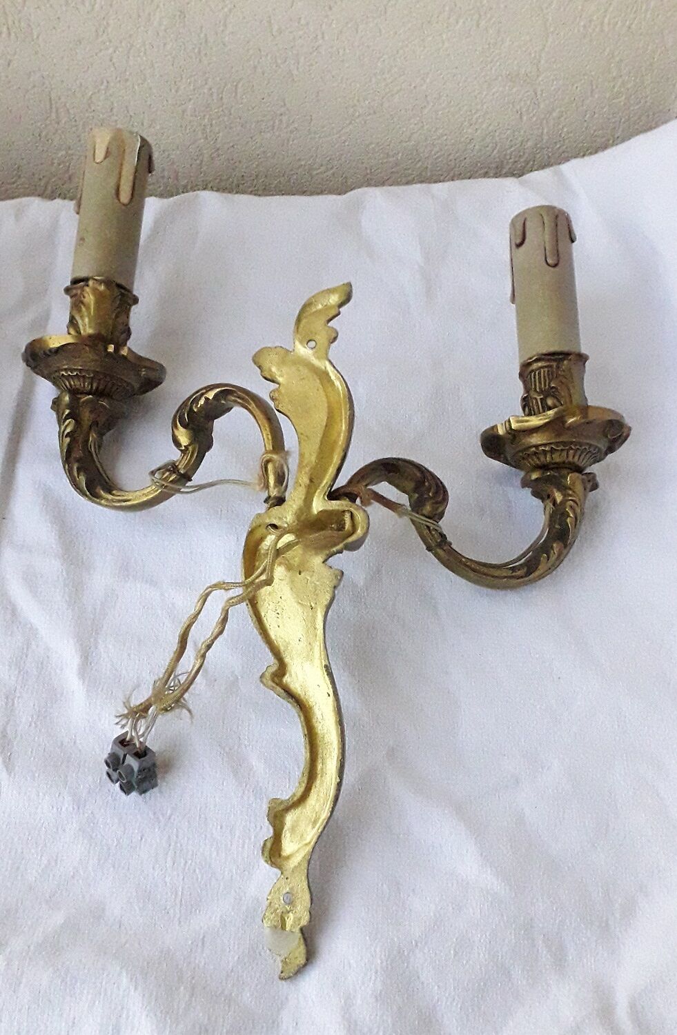 Paire d'appliques bronze