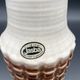Vintage Jasba ceramic vase – brown and white geometric relief – A