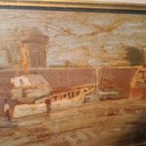 oil painting on panel signed and dated - seascape - harbor
