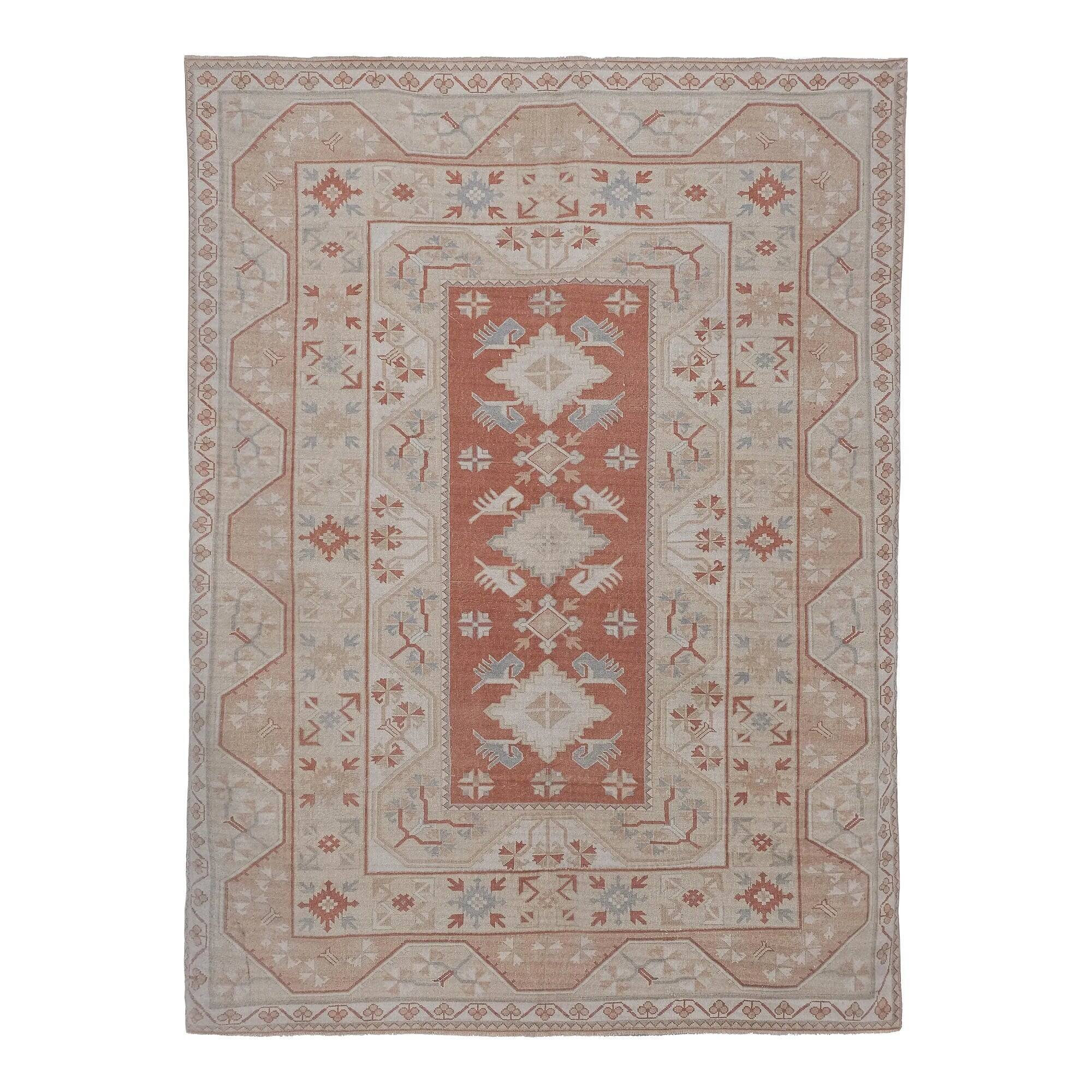 Vintage Turkish rug handmade 199x262 cm