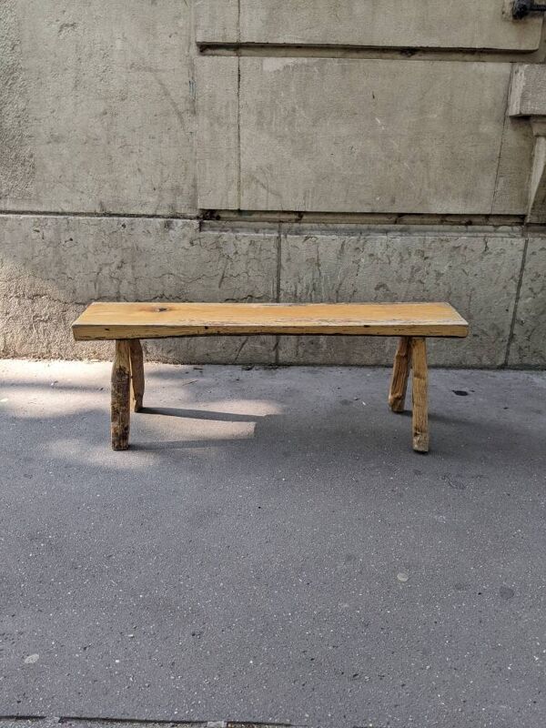 Banc artisanal wabi-sabi japandi décoration campagne design japonisant slow