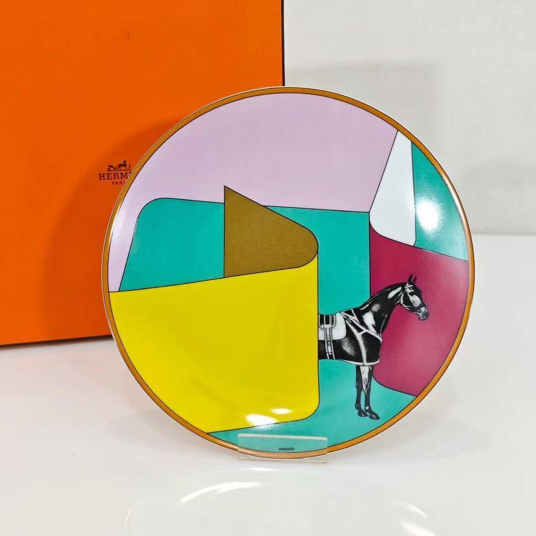 Hermès “La Serpentine” Porcelain Dinner Plate Set of 3