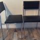 Set de 6 chaises vintage 70 piétement chrome assise Skaï noir