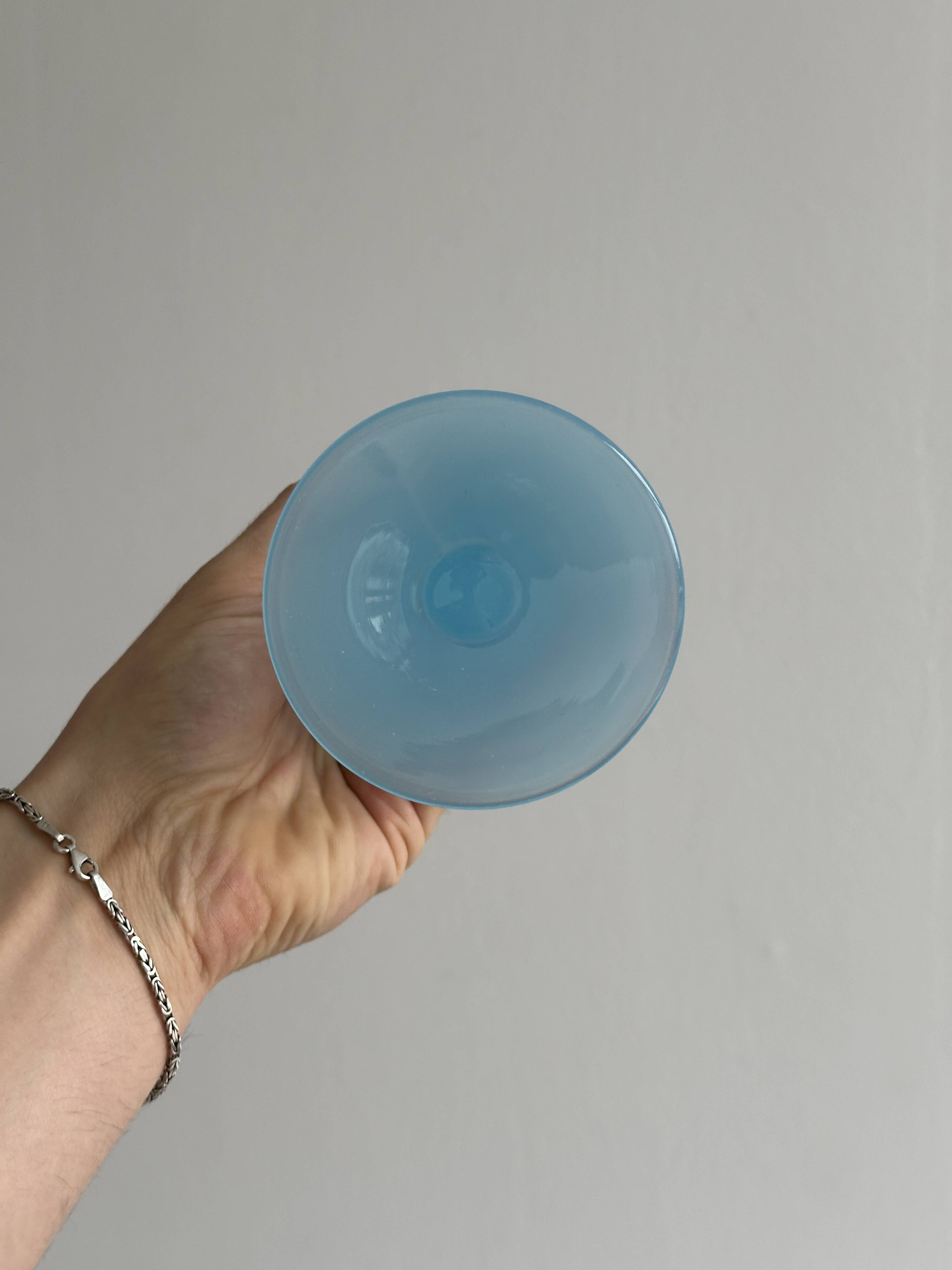 Blue opaline glass vase