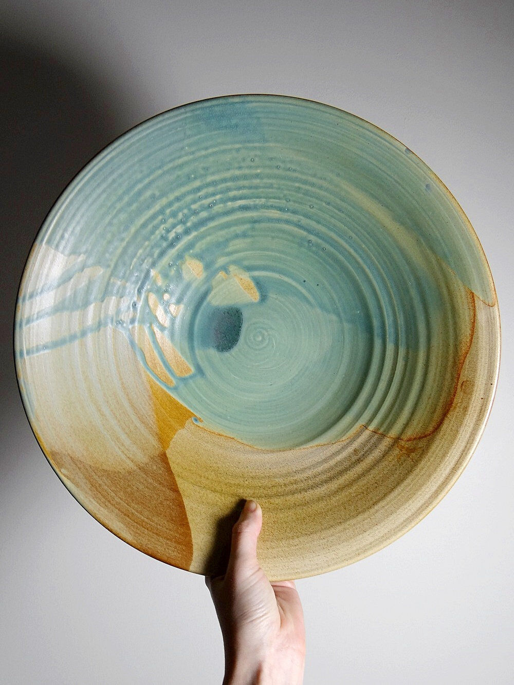 Very large fruit bowl Egbert Boonstra craftsmanship Netherlands vintage ceramics