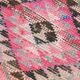 Tapis Couloir Rose à Médaillons, Tapis Turc Vintage, 86x364 Cm