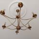 6-branched brass chandelier
