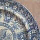English plate XIXth filigree decoration Spode – fine earthenware blue and white around 1830