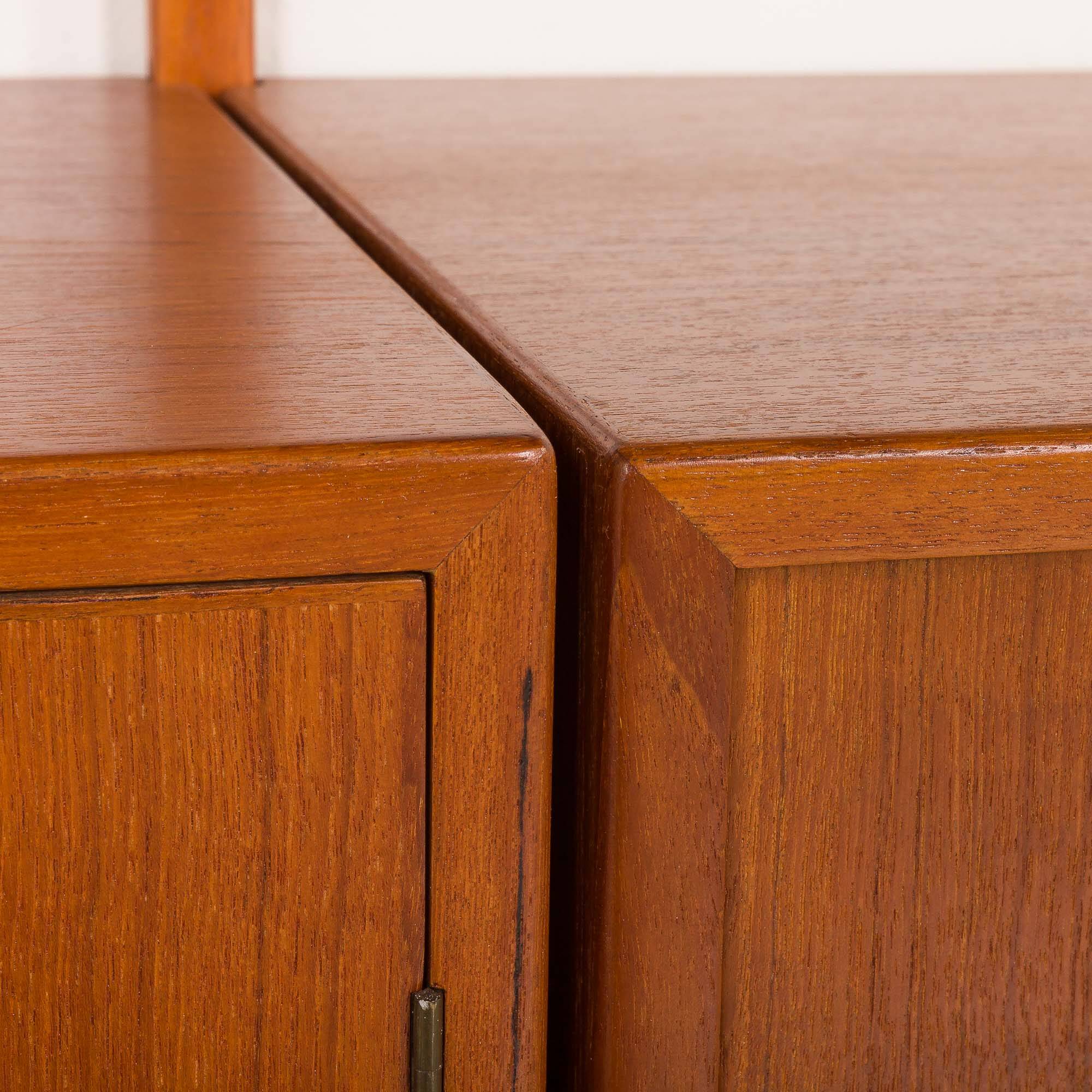 Hansen and Guldborg 3 bay teak wall unit, Denmark 1960s