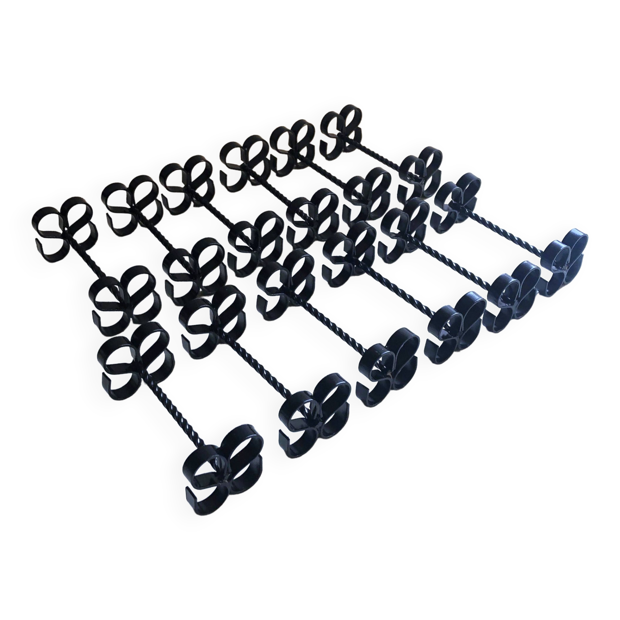 Box of 12 vintage twisted wrought iron knife or cutlery holders