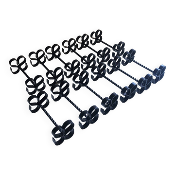 Box of 12 vintage twisted wrought iron knife or cutlery holders