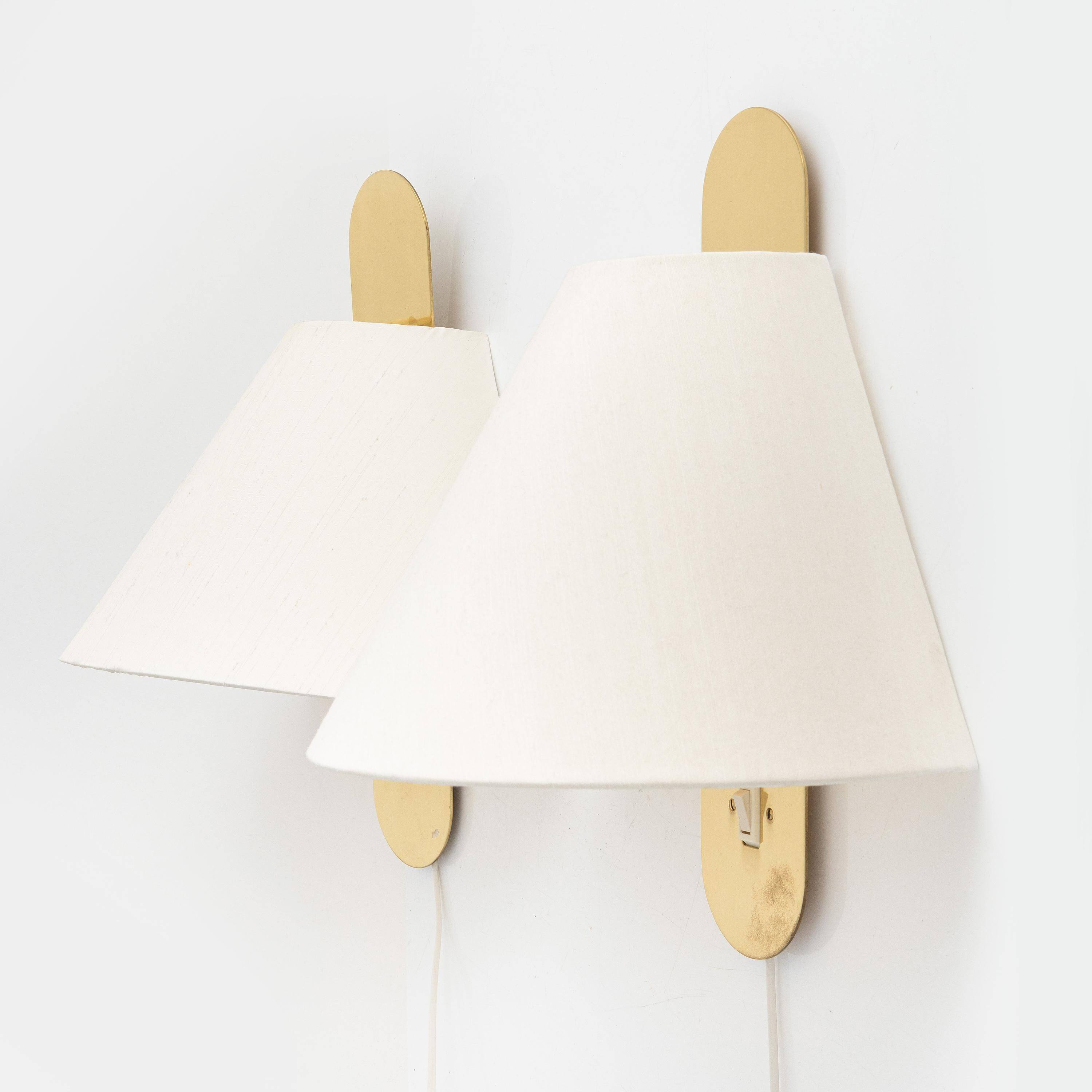 Unusual pair of wall sconces Bergboms, Sweden, 1960