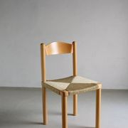 Chaise vintage à dossier échelle et assise tressée | Années 1960