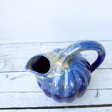 Pitcher carafe in blue ceramic
